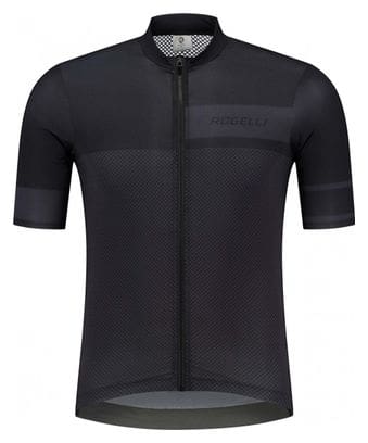 Maillot Manches Courtes Velo Rogelli Block - Homme - Noir