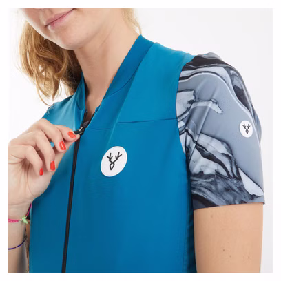 Damen LeBram Ventoux Petrol Blau Pelforth Kurzarmtrikot