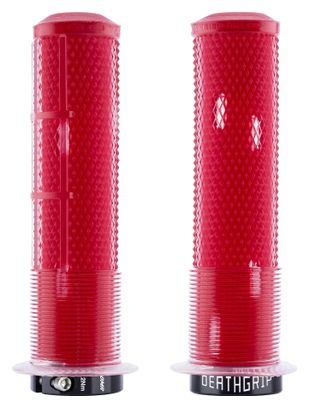 Ein Paar DMR DeathGrip2 Flange Lock-On-Griffe, 135 mm, rot-transparent