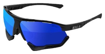 SCICON Aerocomfort XL Brille Schwarz Hochglanz / Spiegelblau