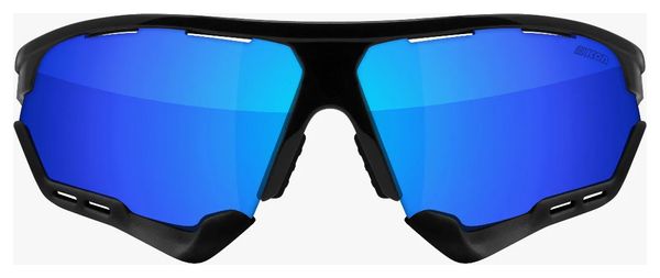 SCICON Aerocomfort XL Brille Schwarz Hochglanz / Spiegelblau