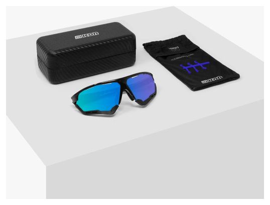 Lunettes SCICON Aerocomfort XL Noir Brillant / Bleu Miroir