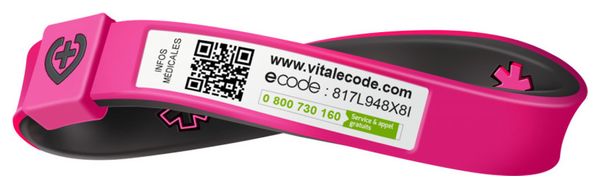 Bracciale di identificazione Vital eCode Vital Sport Black Pink