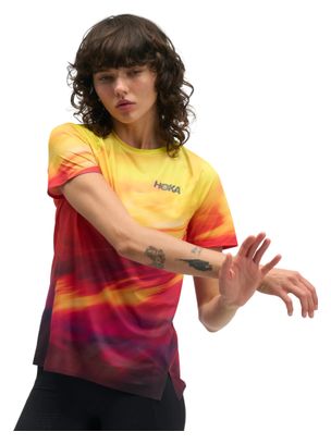 T-Shirt Running Hoka Race Day Orange/Rouge Femme