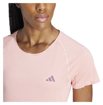 Maillot de manga corta adidas Adizero rosa para mujer