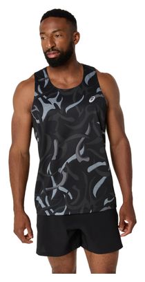 Camiseta de tirantes Asics Road All Over Print Negra Hombre