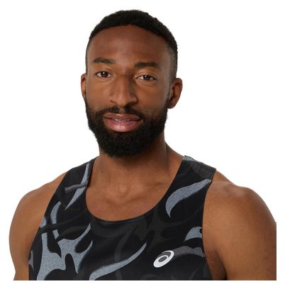 Camiseta de tirantes Asics Road All Over Print Negra Hombre