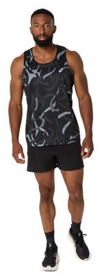 Camiseta de tirantes Asics Road All Over Print Negra Hombre