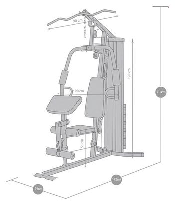 Appareil à charges guidées Marcy Eclipse MWM988 Compact Home Gym - Argent