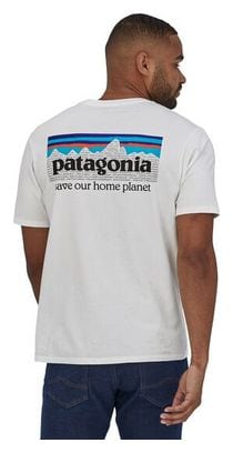 T-Shirt Patagonia P 6 Mission Organic Blanc Homme