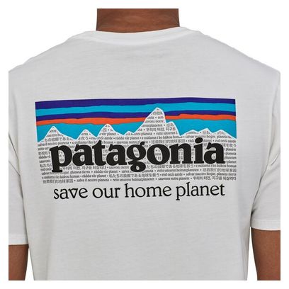 Maglietta ecologica bianca da uomo Patagonia P 6 Mission