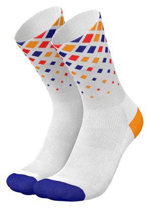 Incylence Kristallen Hardloopsokken Wit/Paars/Oranje