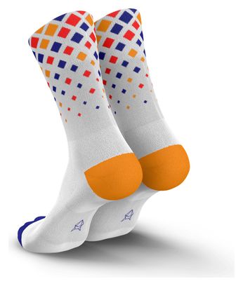 Incylence Kristallen Hardloopsokken Wit/Paars/Oranje