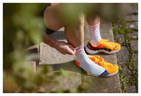 Incylence Kristallen Hardloopsokken Wit/Paars/Oranje