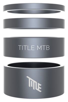 Aluminium-Steuersatz-Distanzstück-Set Title 1 1/8″ Grau