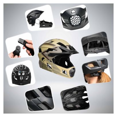 Casque vélo intégral pour enfants 6-12 | Sable | Crazy Safety | EN1078 Certifié