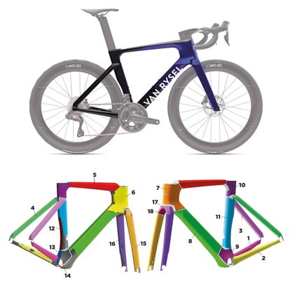 Kit di montaggio e protezione telaio su misura Slicy Integral per Van Rysel RCR-F lucido