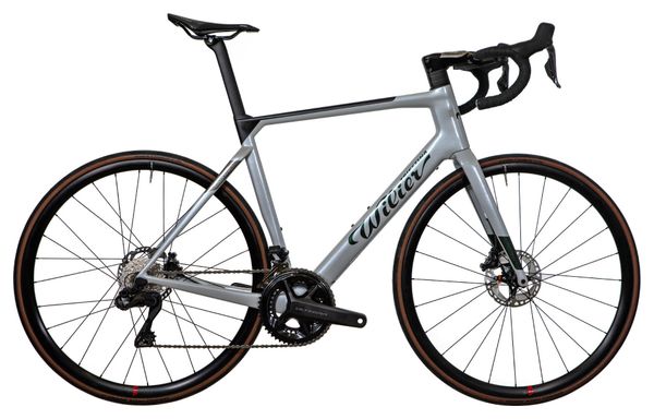 Vélo de Route Électrique Wilier Triestina Filante Hybrid Shimano Ultegra Di2 12V 236 Wh 700 mm Argent Vert 2023