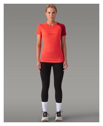 Maillot Manches Courtes Ayaq Biafo Merinos Salmon Orange Femme