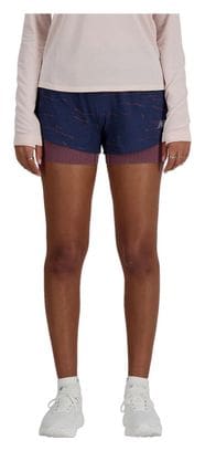 2-in-1 Shorts New Balance RC Printed 3in Blau Damen
