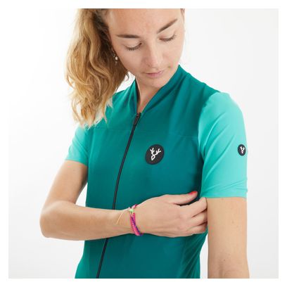 Maillot Manches Courtes Femme LeBram Ventoux Uni Menthe