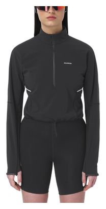 Maglia con mezza zip Salomon Sense Aero Hybrid nera da donna