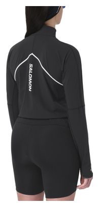 Maglia con mezza zip Salomon Sense Aero Hybrid nera da donna
