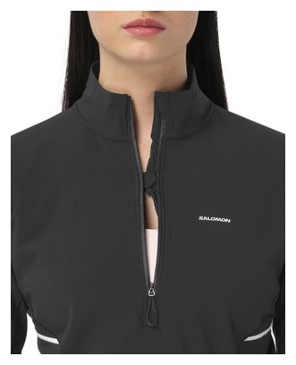 Maglia con mezza zip Salomon Sense Aero Hybrid nera da donna