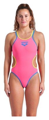 Women's 1-piece swimsuit Arena One Double Cross Back Pink/Blue
