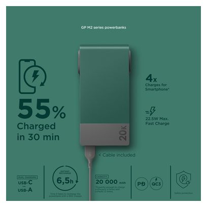 Batterie Externe GP M20B 20000 mAh / 22.5 W Vert