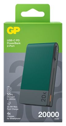 GP M20B Powerbank 20000 mAh / 22,5 W Grün