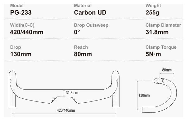 Cintre Progress PG-233 Carbon Aero H.E.A. 42cm Noir