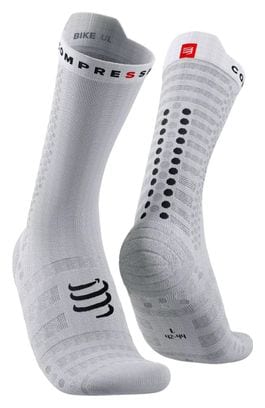 Compressport Pro Racing Sock Bike Socken Weiß / Schwarz