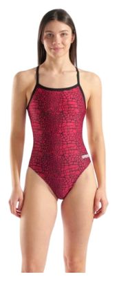 Arena Snakeskin Challenge Back Swimsuit, Red/Black, Women's