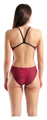 Arena Snakeskin Challenge Back Swimsuit, Red/Black, Women's