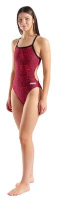 Arena Snakeskin Challenge Back Swimsuit, Red/Black, Women's