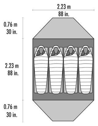 Tenda autoportante MSR Elixir 4 V2 Verde