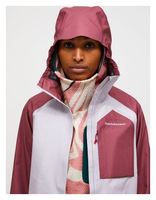 Chaqueta impermeable Peak Performance Trail 3L Hipe roja/morada para mujer