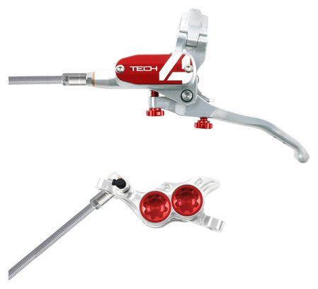 HOPE Frein Tech 4 E4 Argent/Rouge Durite Aviation Arriere