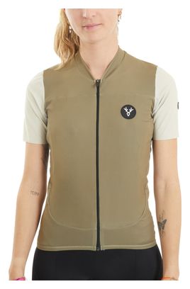 Maillot LeBram Ventoux de manga corta para mujer Marrón liso