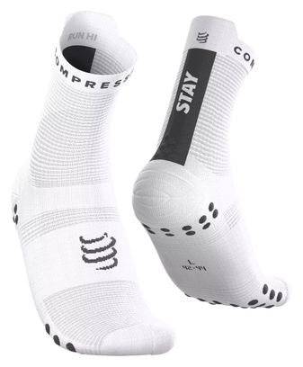 Compressport Pro Racing V4.0 Run High Stay Behind Socks, White/Black