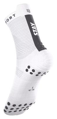 Compressport Pro Racing V4.0 Run High Stay Behind Socks, White/Black
