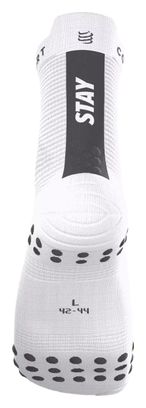 Compressport Pro Racing V4.0 Run High Stay Behind Socks, White/Black