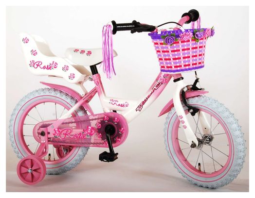 Vélo enfant Volare Rose - fille - 14 po - rose/blanc - assemblé à 95%