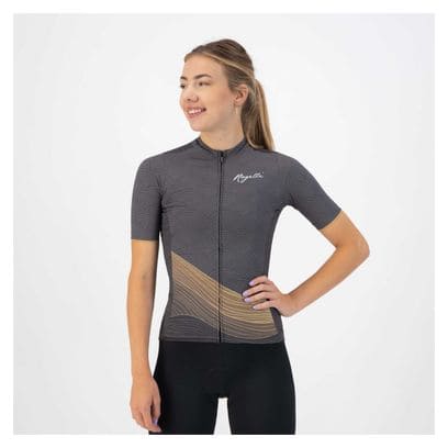 Maillot Manches Courtes Velo Rogelli Peace - Femme - Gris/L'or