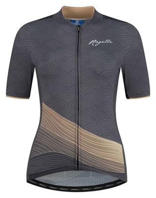 Maillot Manches Courtes Velo Rogelli Peace - Femme - Gris/L'or