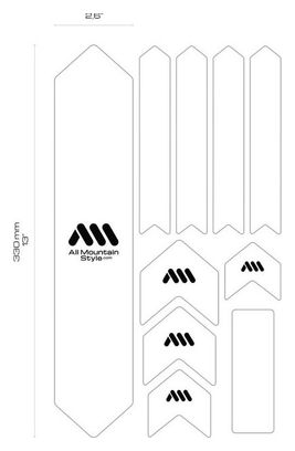 ALL MOUNTAIN STYLE Honey Comb XL Frame Protector Kit 10 stuks - Oranje Geel