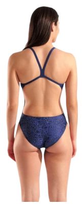 Costume da bagno Arena Snakeskin Dos Challenge blu da donna