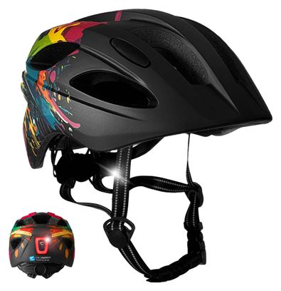 Casque vélo enfant 6-12 ans|Splash Noir|Crazy Safety|Certifié EN1078