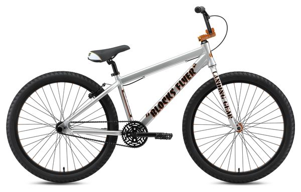 Bicicleta SE Bikes Blocks Flyer 26'' Wheelie Bike Iced Out Silver